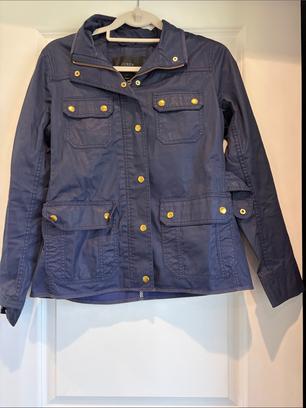 J. Crew Navy Field Jacket with Gold Hardware